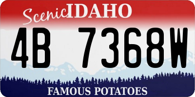 ID license plate 4B7368W