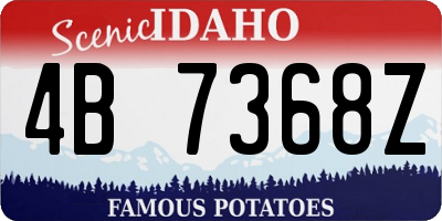 ID license plate 4B7368Z