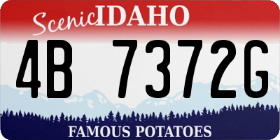 ID license plate 4B7372G