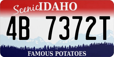 ID license plate 4B7372T