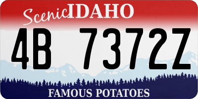 ID license plate 4B7372Z