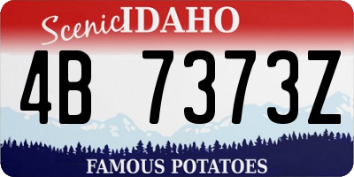 ID license plate 4B7373Z