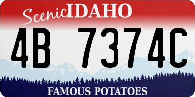 ID license plate 4B7374C
