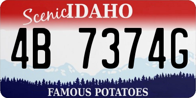 ID license plate 4B7374G