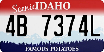 ID license plate 4B7374L