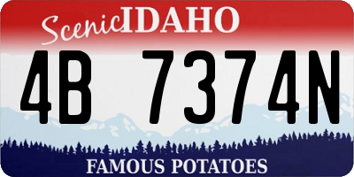 ID license plate 4B7374N