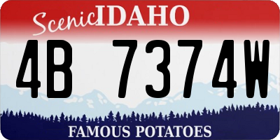 ID license plate 4B7374W