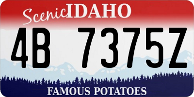ID license plate 4B7375Z