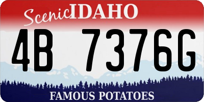 ID license plate 4B7376G