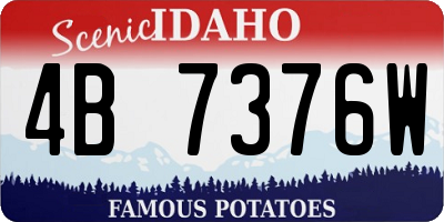 ID license plate 4B7376W