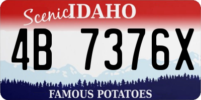 ID license plate 4B7376X