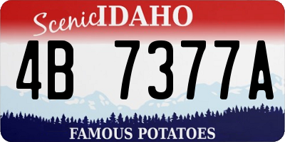 ID license plate 4B7377A
