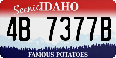 ID license plate 4B7377B