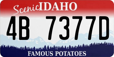 ID license plate 4B7377D