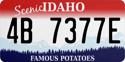 ID license plate 4B7377E