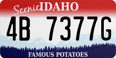 ID license plate 4B7377G