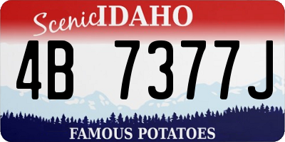 ID license plate 4B7377J