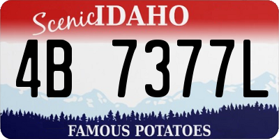 ID license plate 4B7377L