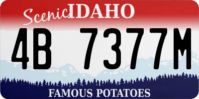 ID license plate 4B7377M