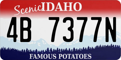 ID license plate 4B7377N