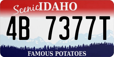 ID license plate 4B7377T