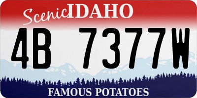 ID license plate 4B7377W