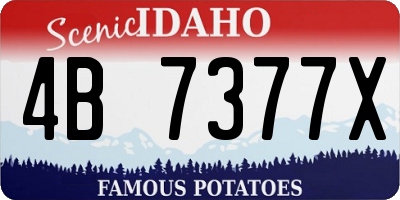 ID license plate 4B7377X