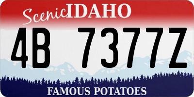 ID license plate 4B7377Z