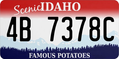 ID license plate 4B7378C