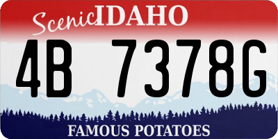 ID license plate 4B7378G