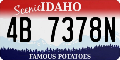 ID license plate 4B7378N