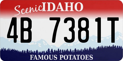 ID license plate 4B7381T