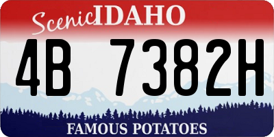 ID license plate 4B7382H