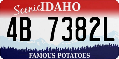ID license plate 4B7382L