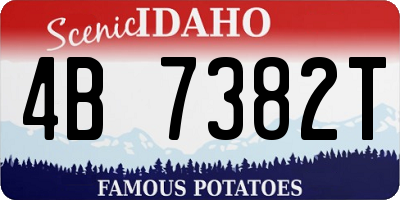 ID license plate 4B7382T