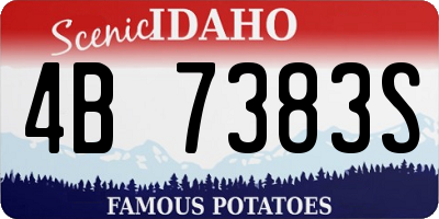 ID license plate 4B7383S
