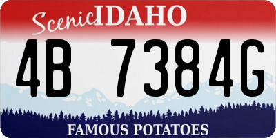 ID license plate 4B7384G