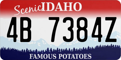 ID license plate 4B7384Z