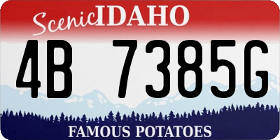 ID license plate 4B7385G