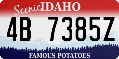 ID license plate 4B7385Z