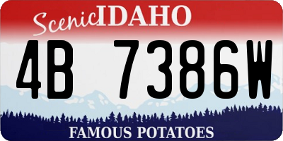 ID license plate 4B7386W