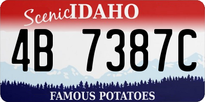 ID license plate 4B7387C