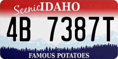 ID license plate 4B7387T