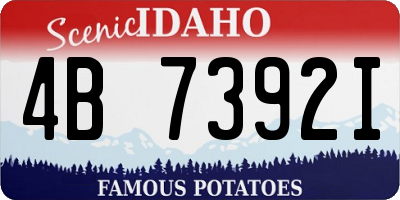 ID license plate 4B7392I