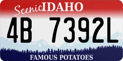 ID license plate 4B7392L