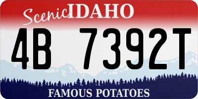 ID license plate 4B7392T