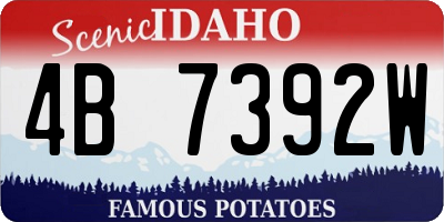 ID license plate 4B7392W