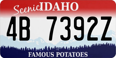 ID license plate 4B7392Z