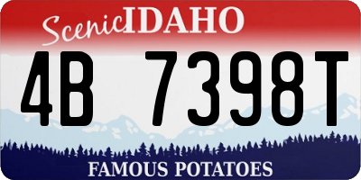 ID license plate 4B7398T