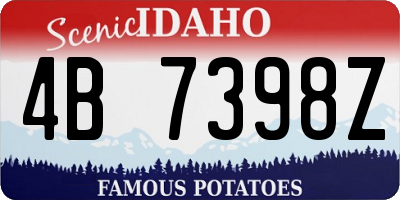 ID license plate 4B7398Z